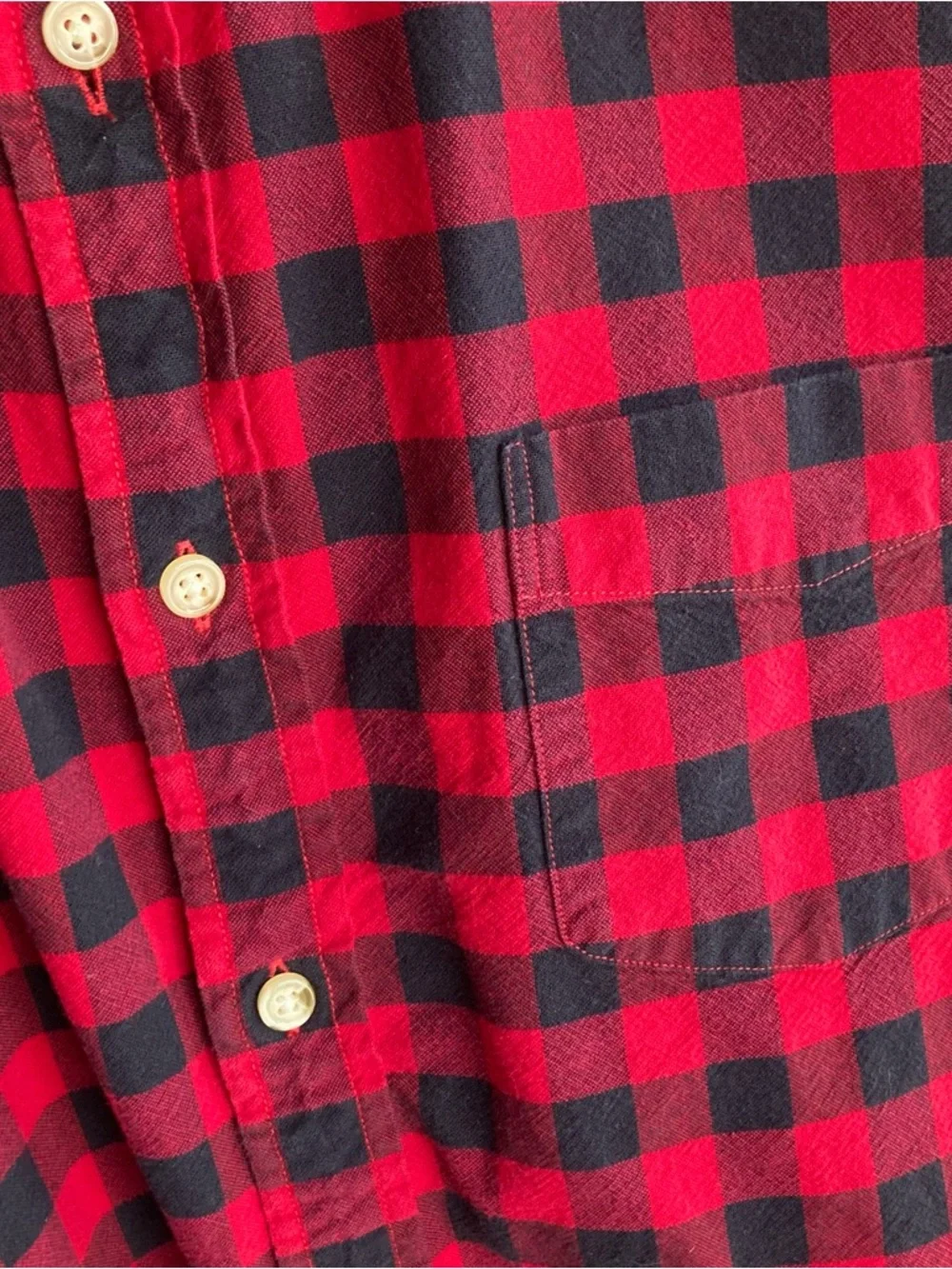 J. Crew Red & Black Buffalo Check Button-Down Slim Fit Shirt